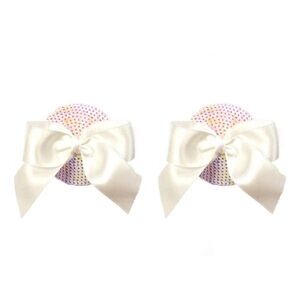 Nippies Gold Couture nipple covers iridescent sequins with white bow New in box